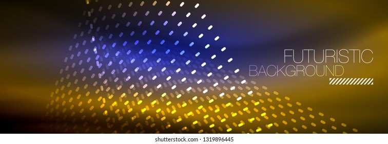 Digital flowing wave particles abstract background, vector smoke effect design. Vector illustration