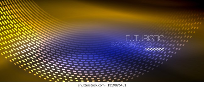 Digital flowing wave particles abstract background, vector smoke effect design. Vector illustration