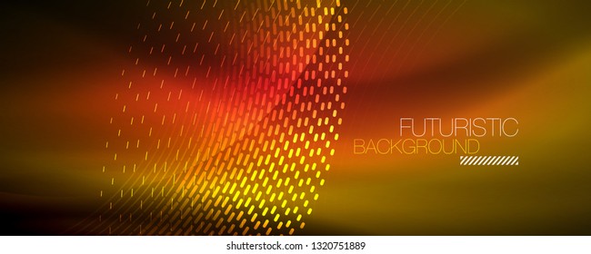 Digital flowing wave particles abstract background, vector smoke effect design. Vector illustration