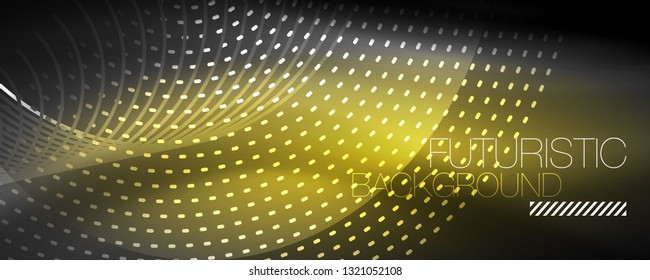 Partículas de onda de flujo digital de fondo abstracto, diseño de efecto de humo vectorial. Ilustración del vector