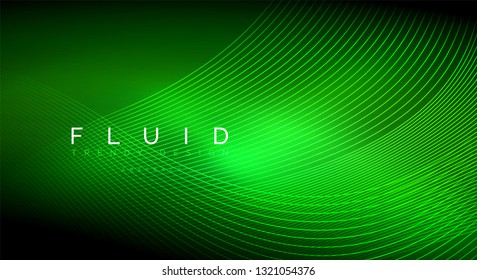 Digital flowing wave particles abstract background, vector smoke effect design