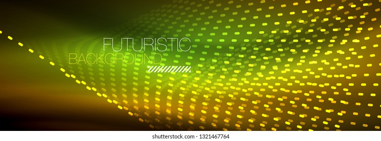 Digital flowing wave particles abstract background, vector smoke effect design. Vector illustration