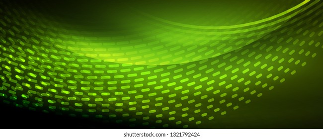 Partículas de onda de flujo digital de fondo abstracto, diseño de efecto de humo vectorial. Ilustración del vector