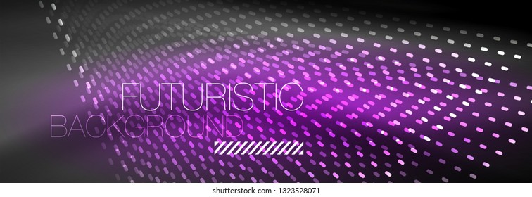 Partículas de onda de flujo digital de fondo abstracto, diseño de efecto de humo vectorial. Ilustración del vector