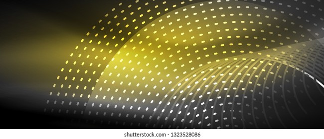 Digital flowing wave particles abstract background, vector smoke effect design. Vector illustration