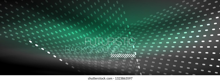 Digital flowing wave particles abstract background, vector smoke effect design. Vector illustration