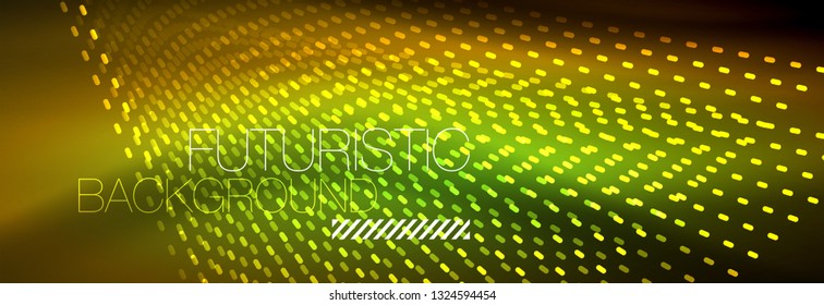 Digital flowing wave particles abstract background, vector smoke effect design. Vector illustration