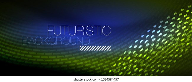Digital flowing wave particles abstract background, vector smoke effect design. Vector illustration