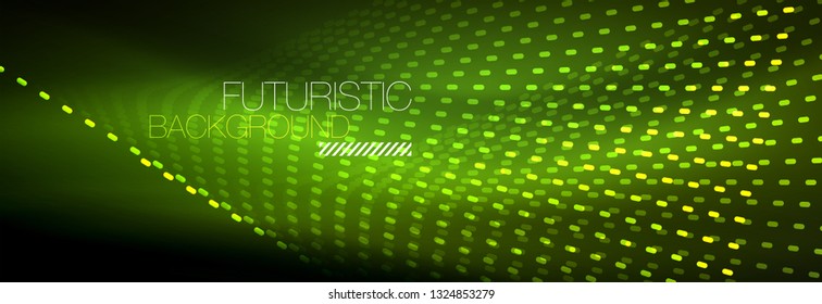 Digital flowing wave particles abstract background, vector smoke effect design. Vector illustration