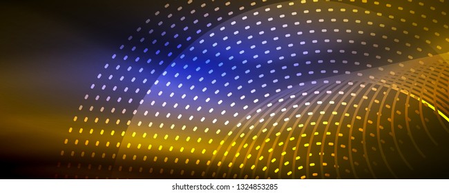 Digital flowing wave particles abstract background, vector smoke effect design. Vector illustration