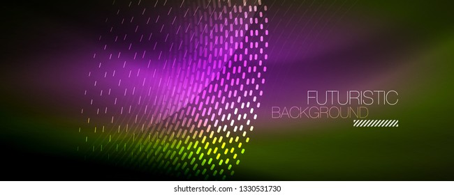Digital flowing wave particles abstract background, vector smoke effect design. Vector illustration