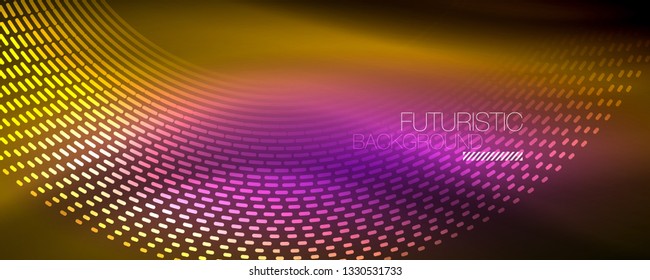 Digital flowing wave particles abstract background, vector smoke effect design. Vector illustration