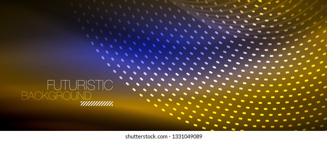 Digital flowing wave particles abstract background, vector smoke effect design. Vector illustration