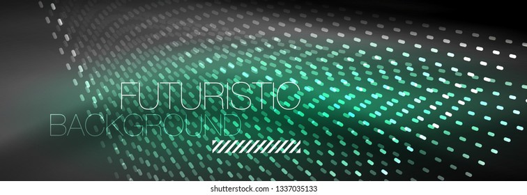 Partículas de onda de flujo digital de fondo abstracto, diseño de efecto de humo vectorial. Ilustración del vector