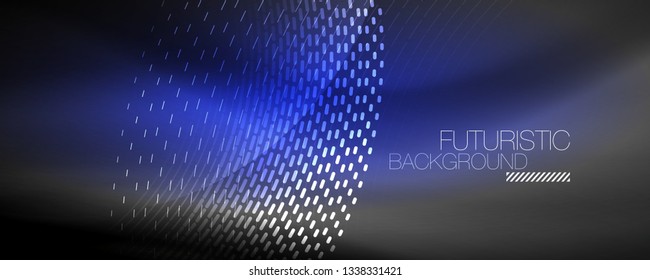 Digital flowing wave particles abstract background, vector smoke effect design. Vector illustration