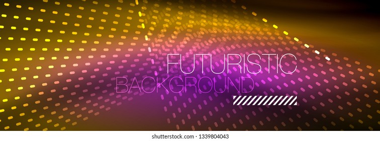 Digital flowing wave particles abstract background, vector smoke effect design. Vector illustration