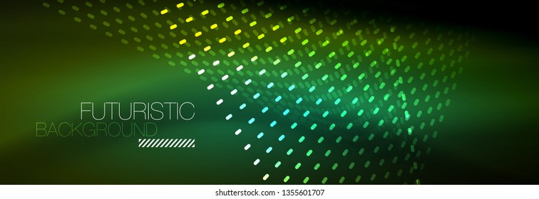 Digital flowing wave particles abstract background, vector smoke effect design. Vector illustration