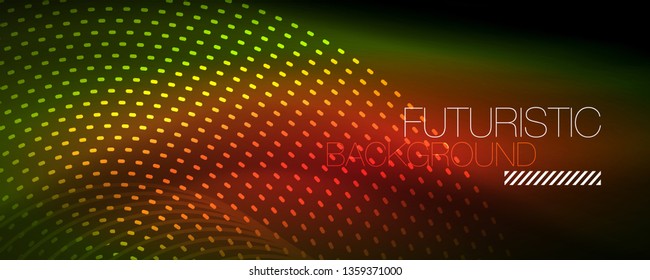 Partículas de onda de flujo digital de fondo abstracto, diseño de efecto de humo vectorial. Ilustración del vector