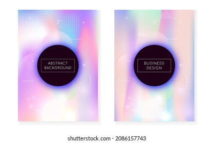 Digital Fluid. Abstract Design. Retro Banner. Dynamic Dots. Minimal Texture. Space Luminous Composition. Blue Tech Background. Trendy Flyer. Purple Digital Fluid