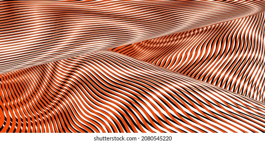 Fondo abstracto del arte del fluido digital con efecto de ilusión óptica moire. Salvapantallas de fondo moderno para diseño web, tarjeta de visita, aplicaciones móviles, afiche, banner, paquete.