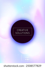 Digital Fluid. Geometric Pattern. Minimal Shape. Memphis Dots. Violet Retro Background. Light Screen. Shiny Halftone Elements. Vibrant Flyer. Blue Digital Fluid