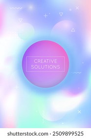 Digital Fluid. Memphis Dots. Minimalist Presentation. Hologram Design. Blue Shiny Texture. Soft Halftone Backdrop. Vibrant Flyer. Magic Screen. Violet Digital Fluid