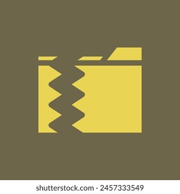 a digital folder damaged miscellaneous icon concept