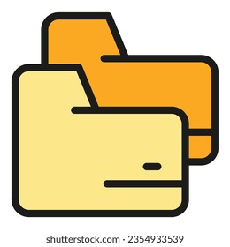 Digital folder icon outline vector. Edit tool. Data scale color flat