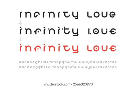 Digital font, modern alphabet, includes two font variants, vector illustration 10EPS.