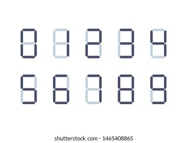 digital font numbers from 0 to 9 on a white background