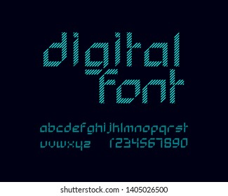 Digital font set in vector format