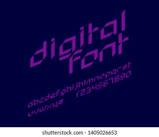Digital font set in vector format