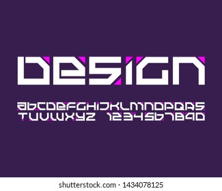 Digital font set in vector format