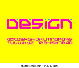 Digital Font Set in vector format