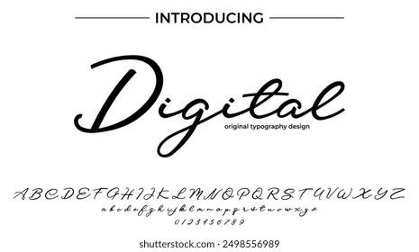 Digital Font Stylish brush painted an uppercase vector letters, alphabet, typeface