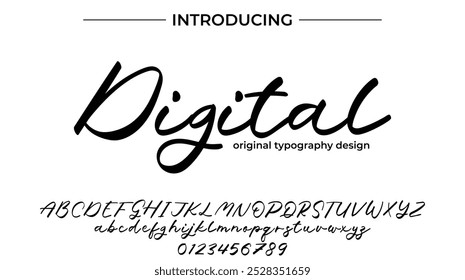 Digital Font Stylish brush painted an uppercase vector letters, alphabet, typeface