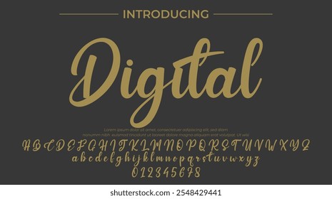 Digital Font Stylish brush painted an uppercase vector letters, alphabet, typeface