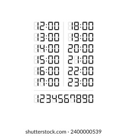 digital font time zones. 0-9 digital numbers. 0-9 electronic numbers