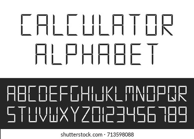 Digital font. Vector english alphabet. Techno latin letters.