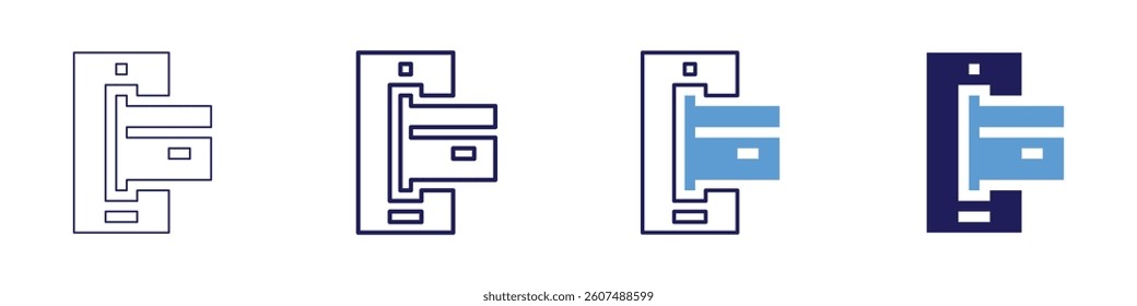 Digital footprint icon in 4 different styles. Thin Line, Line, Bold Line, Duotone. Duotone style. Editable stroke.