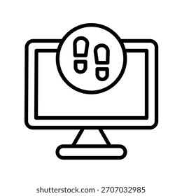 Ilustración vectorial de iconos de contorno de huella digital