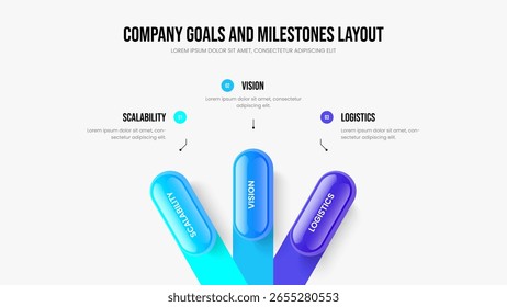 Digital Forecast Three Option Infographic Presentation Template. Visual Portfolio Frame Design Vector Illustration. Project Performance 3 Step Diagram Slideshow Layout.