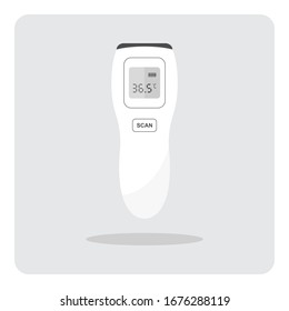 Digital Forehead Infrared Thermometer for measuring temperature and check fever or Coronavirus (COVID-19), Vector design of flat icon.