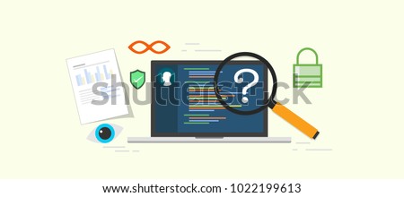 Digital forensics investigation concept illustration, forensic science,recovery and investigation of material found in digital devices, often in relation to computer crime, search top secret data