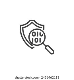 Digital Forensics line icon. linear style sign for mobile concept and web design. Analysis of digital evidence outline vector icon. Symbol, logo illustration. Vector graphics