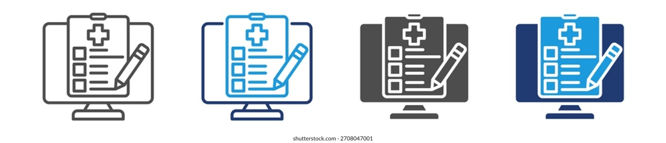 digitales Formular Zustimmungssymbol Set multipler Stil