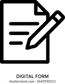Digital Form and Online Document Editing Icon Design