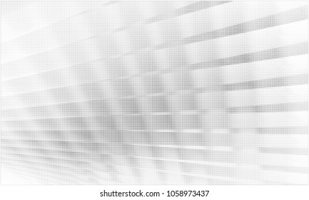 Digital fractal art. Computer generated image with grid pattern converted to  halftone wave dotted background. Modern dot circles vector texture for posters, business cards, covers, labels mock-up.