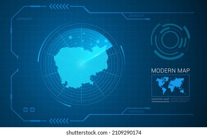 Digital frame technology Map of Cambodia radar vector HUD, GUI, UI interface.