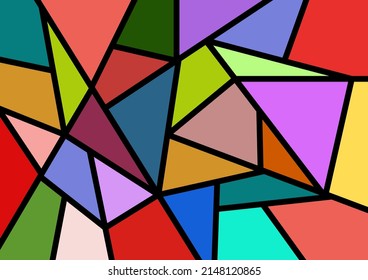 digital framework inspired by a painting expressionism and geometric abstractionism art style. Colorful background